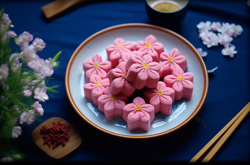 健康食物少量美味樱花酥,高清,摄影图,摄影图片,图片大全,摄影图免费下载
